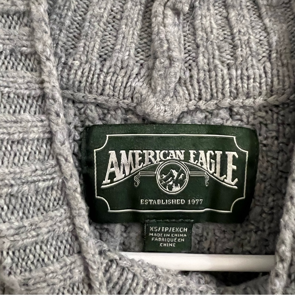 American Eagle Solid Gray Mock Neck Sweater - image 2